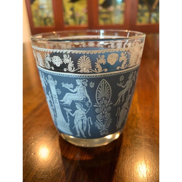 Vintage Jeanette Hellenic Jasperware Lowball Scotch Glasses. - Picture 10 of 15